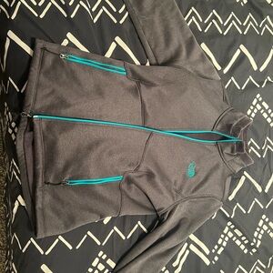 The North Face Gray Jacket with Teal Accents